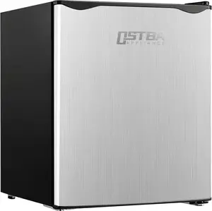 OSTBA Mini Fridge with Freezer - 1.8 Cu.ft Small Freezer Upright, Small Fridge with Adjustable Thermostat, Removable Shelves, Reversible Single Door for Bedroom Home Dorms Office Apartment, Sliver
