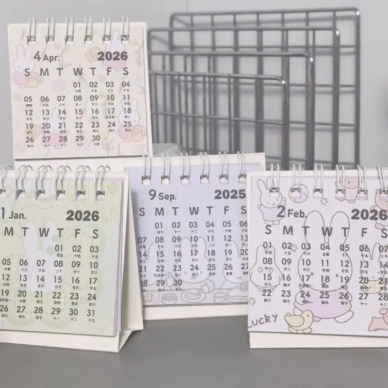 Mini Packet Calendar Bunny Mini Pocket Calendar 2026 Adorable Kawaii Student Planner ...