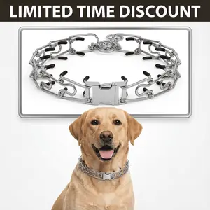 Heavy Duty Dog Prong Collar for Medium Large Dogs, Stainless Steel Pinch Collar with Quick Release Buckle, Strong No Pull Training Collar with Rubber Tips aspen  collar