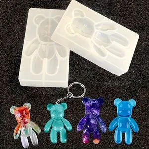 3D Bear Pendant Keychain Resin Mold Jewelry Silicone Molds for Epoxy Resin Casting DIY Crafts Jewelry Making