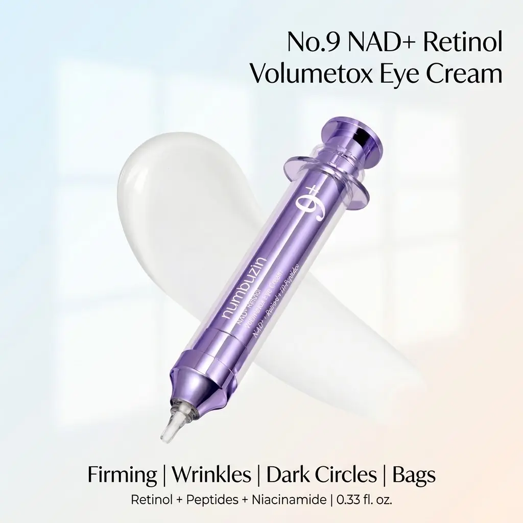 No.9 NAD+ Retinol Volumetox Eye Cream - Firming Undereye Treatment Serum with Retinol, Peptides, Niacinamide for Wrinkles, Fine Lines, Dark Circles, Puffy Bags - 0.33 fl. oz.