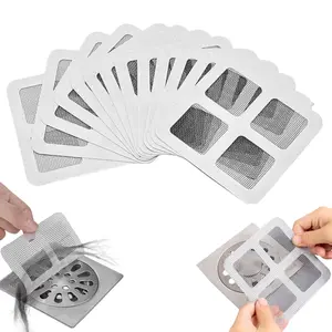Disposable Bathroom Drain Hair Catcher Stickers, Waterproof Floor Drain Covers, Anti-Clog Mesh Drain Filters for Shower, Sink & Toilet
