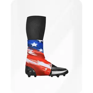 Exxact Sports Football Spats Cleat Covers - Football Spats for Men & Boys, USA FLAG BRUSHY, Cleat Lace Covers