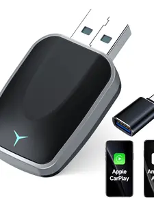Wireless Carplay and Android Auto Adapter, Plug and Play Design for iOS 10+/android 11+, Compatible with USB-A/c Interfaces, Plug Play Dongle