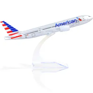Boeing 777 AA Airlines 1/400 Diecast Metal Airplane Model with Stand -Airlines Alloy Model Plane (6 inches Long) Display Collectible Model Kit for Aviation Enthusiast Gift