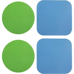 4 count Jar Opener, Rubber, Multi-function  Bottle Opener for Seniors with Weak Hands Lid Cap Gripper Pads Kitchen Coasters Gadgets(Light Blue, Green)
