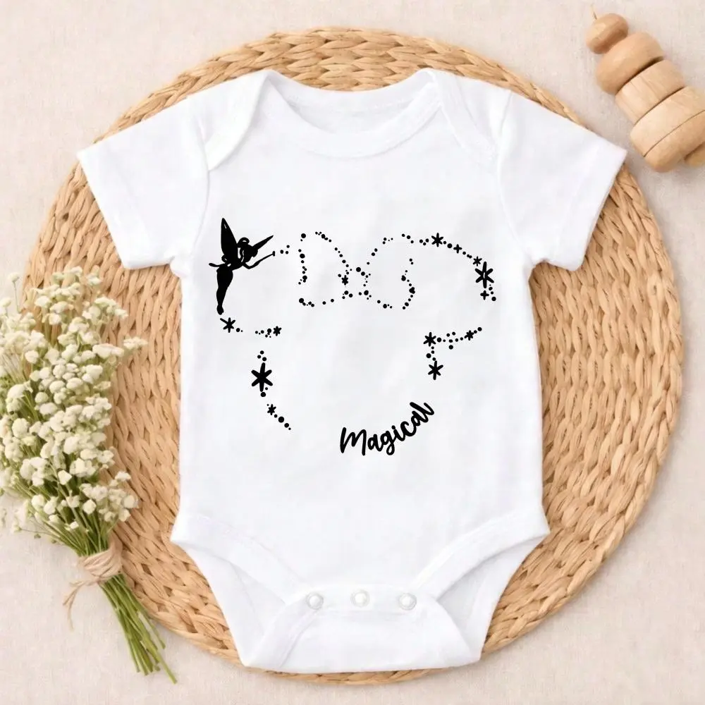 Newborn Baby Bodysuit Gift Set Tinkerbell Magic Stars Trail Design Cool wearing baby stuff Solid Color Easy Match Soft Cotton Romper Outfit for Boys & Girls 0-24M