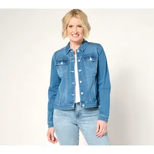 Belle by Kim Gravel TripleLuxe Denim Topstitch Jean Jacket