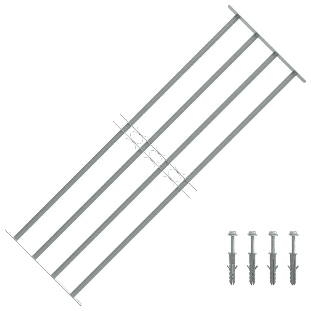 vidaXL Window Security Bars, Extendable Window Guard, Security Grill, Window Protector for Building Material Home Office, Galvanized Steel 141387