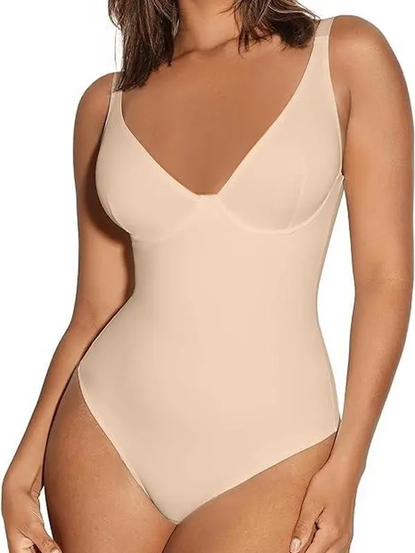 FeelinGirl #live Womenswear Bodysuit Nylon Comfort Jumpsuit Thong  Fabric Fashion Shapewear Basic Spandex