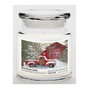 Courtside Market Barn with Truck Candle Glass Jar 18-oz