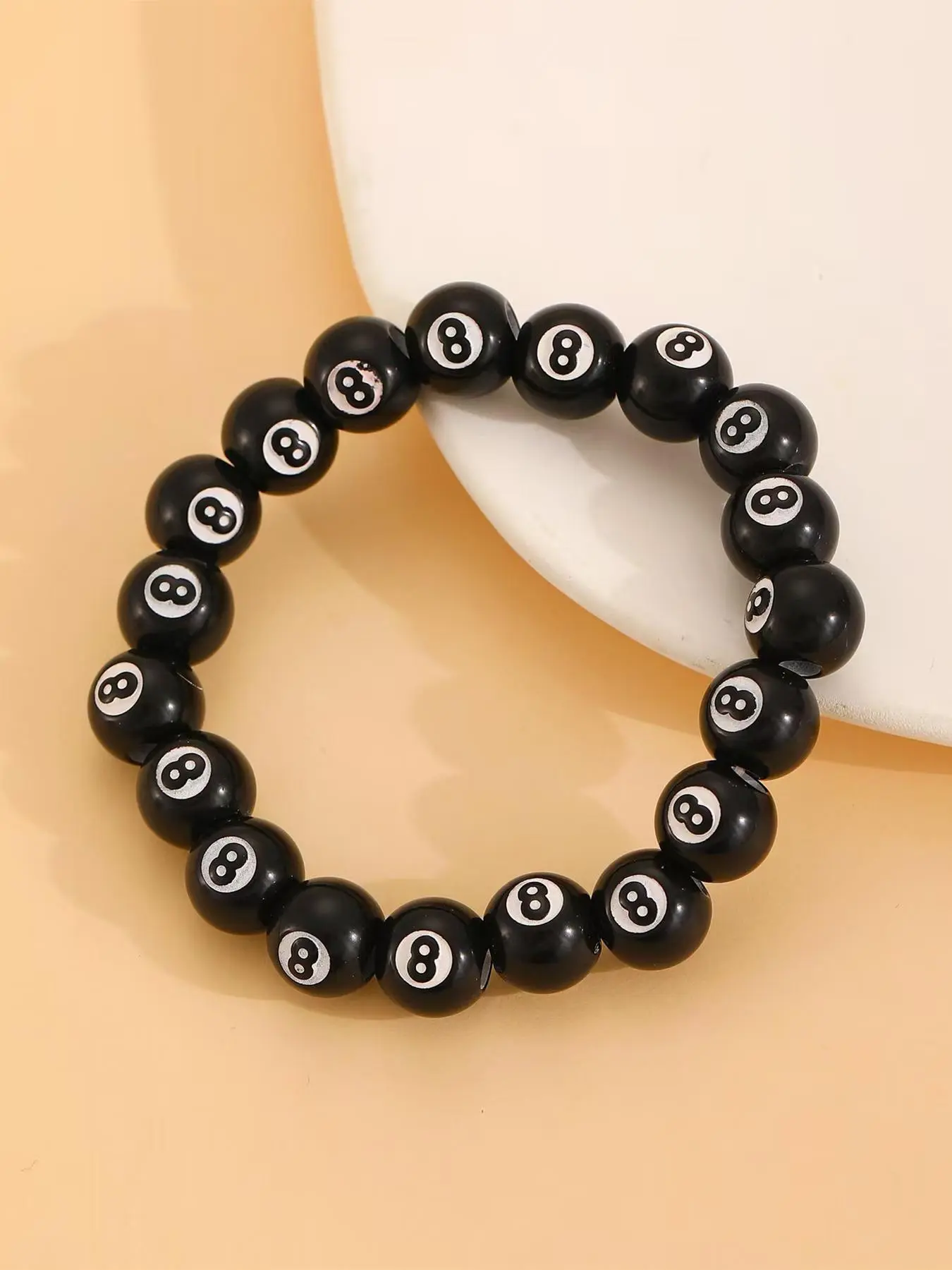 Unisex Elegant Billiard Ball Design Beaded Bracelet, Fashionable Jewelry for Party, Daily Clothing Decor, Trendy All-match & Exquisite Jewelry for Birthday Gift, Beads Bracelets, High Quality Bracelet, Fashionable Jewelry Accessories
