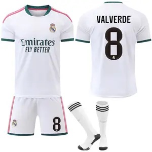 2627 Real Madrid home court No. 7 Vinicius Ronaldo jersey 5 Bellingham 10 Mbappe football jersey suit men's