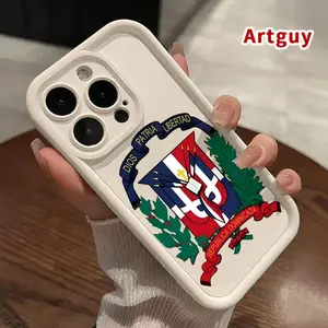 Phone Case for iPhone 17 Pro Max 16 Plus 15 14 13 12 11 Air E Dominican Republic Emblem Pocket-Friendly Shockproof Silicone Protective Softcase