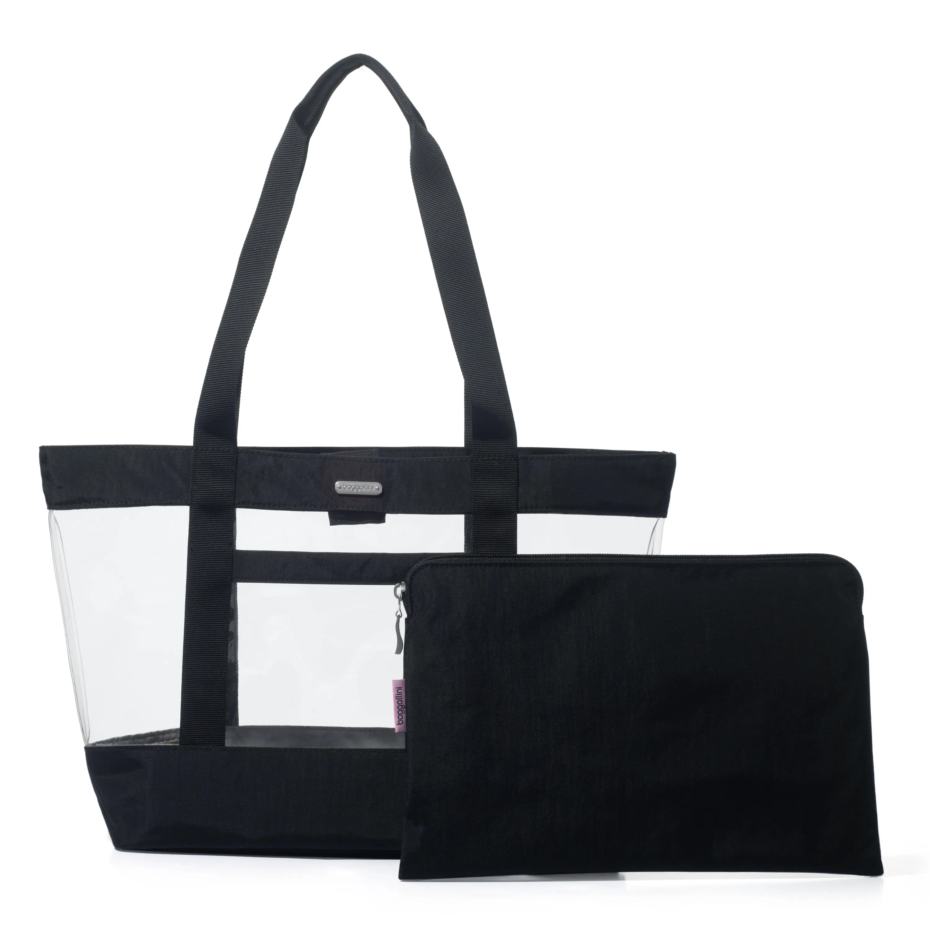 baggallini Carry Away Clear Shoulder Bag Tote with Removable Pouch