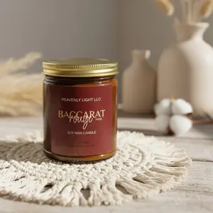 Baccarat Rouge (Type) Soy Wax Candle 9 oz Spa Collection Saffron Jasmine Crystal Vanilla Suede Amber Velvet Jasmine