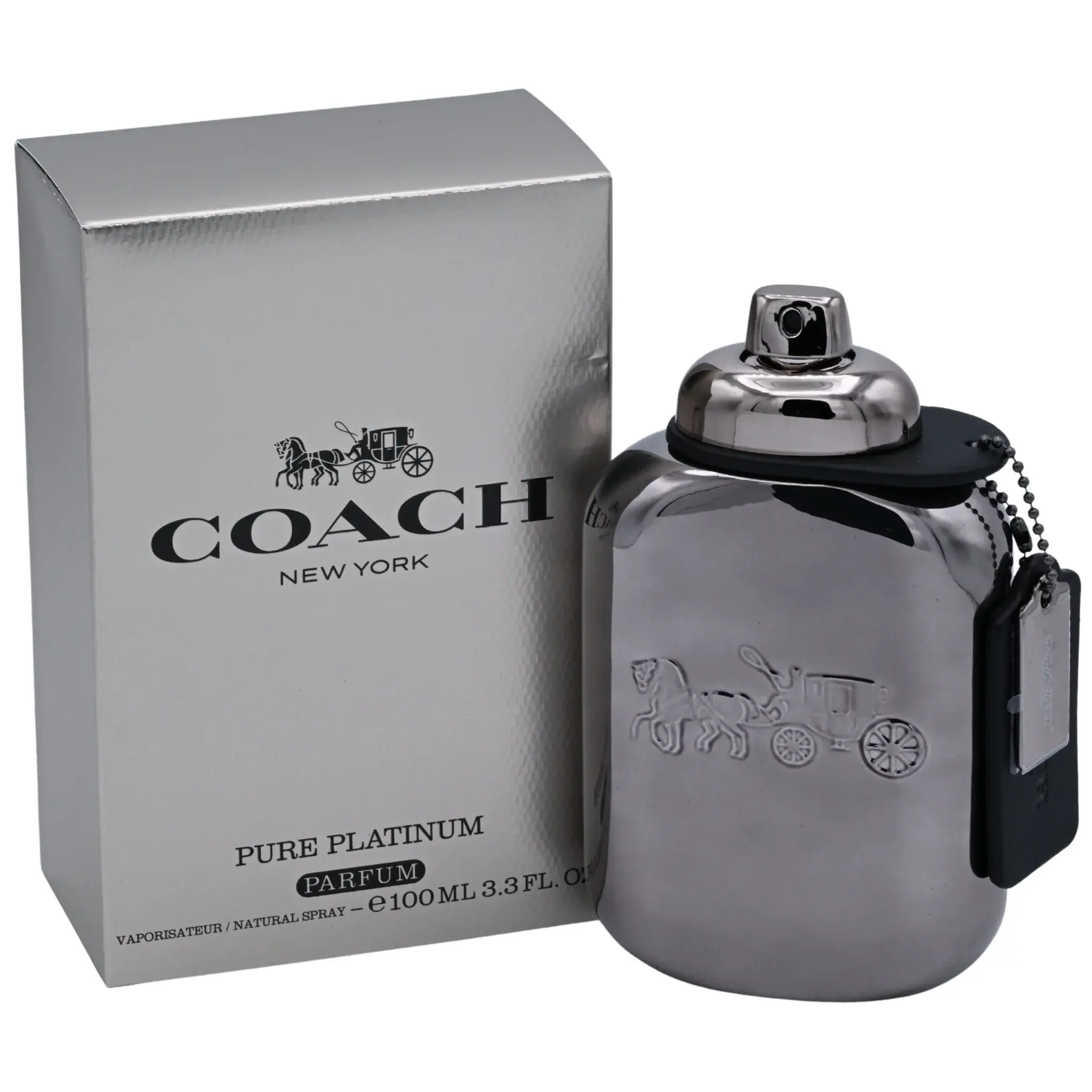 Coach Pure Platinum Parfum Spray for Men 3.3 fl oz (100 ml) New in Box