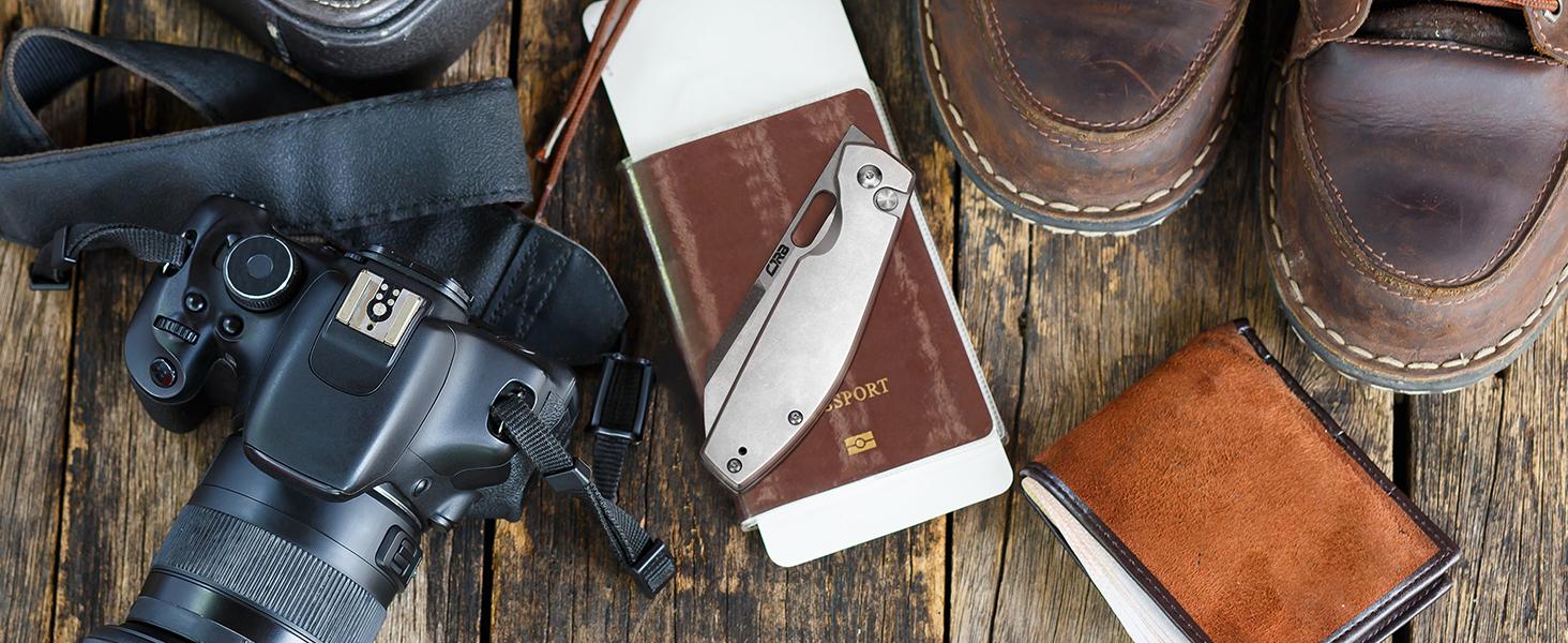 CJRB Ekko Pocket Knives AR-RPM9 Steel Blade, Tactical Knife for Men, Portable Camping Knife for Everyday Carry and FathersDayGift