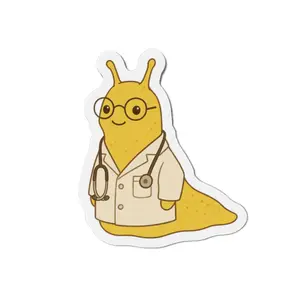 Doctor Banana Slug Die-Cut Magnets, Medical Magnet, Cute Fridge Decor, Unique Gift, Doctor Appreciation