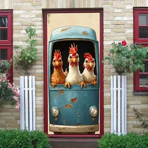 2pcs Cute Cartoon Chicken Car Wall Stickers Removable Self Adhesive Decorative Stickers for Kids Room Bedroom Living Room Animal Themed Wall Decals Environmental Friendly PVC Material Nursery Room Decor