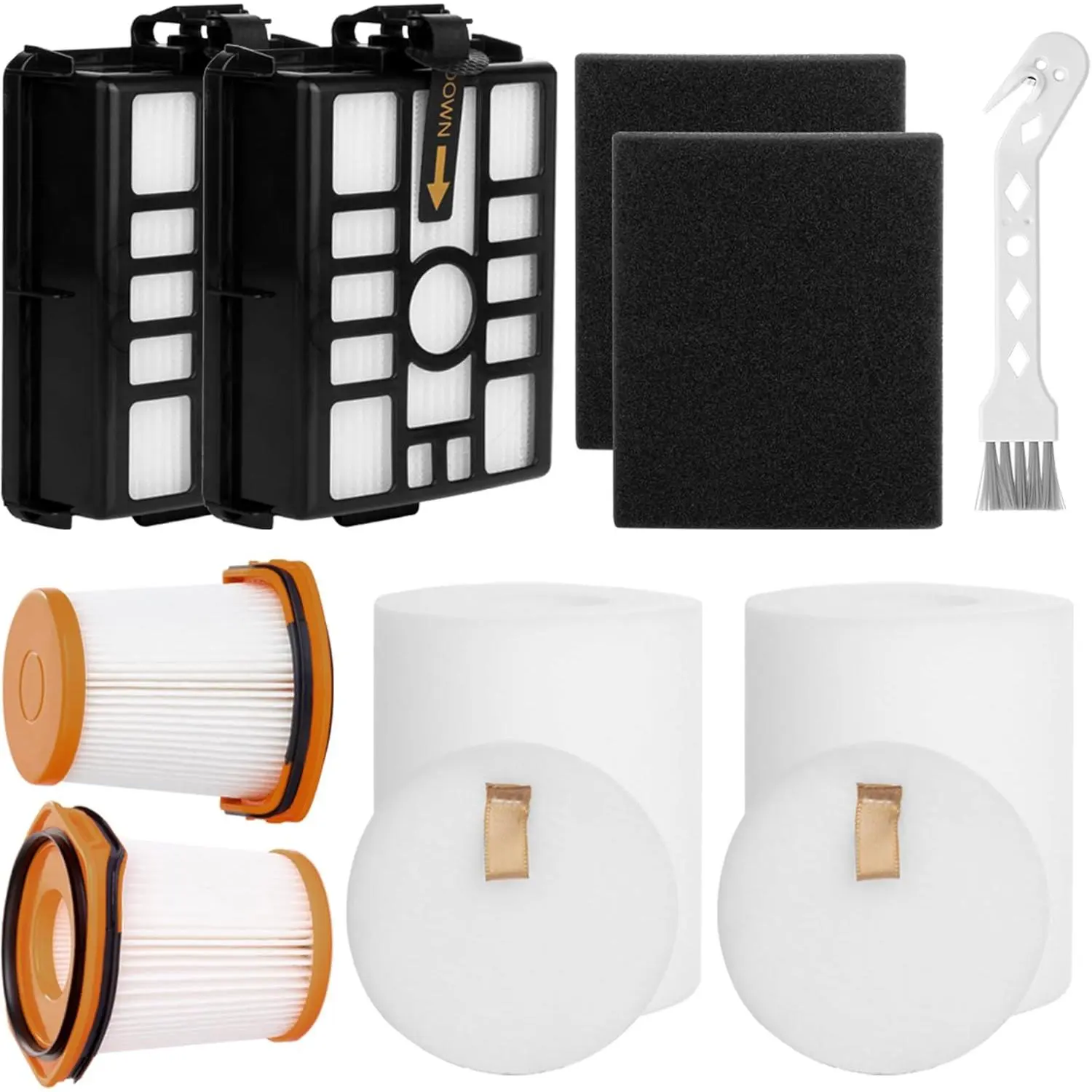 WS642AE Filters Replacement for Shark WANDVAC System Cordless Stick Vacuum with HEPA Empty Base Cleaner WS642AE WS640AE, 2 Fabric Filters + 2 Self-Empty Base - + 2 Felt &  Filters
