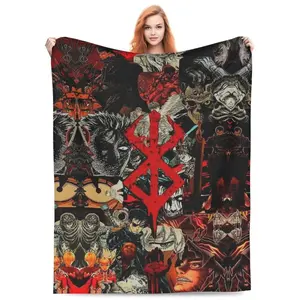 Anime Berserk Blankets Flannel Fleece Warm Soft Throw Blanket For Couch Sofa Bed Living Room All Season Decor Gift"