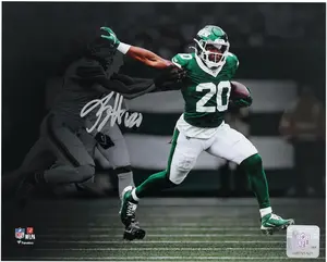 Breece Hall New York Jets Autographed "8 x 10" Stiff Arm Vs. Cleveland Browns Spotlight Photograph - Fanatics Authentic Certified