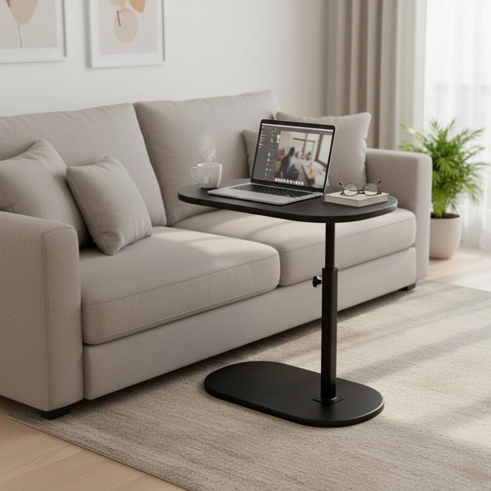 Height Adjustable Sofa Side Table, Multi-Functional End Table for Living Room, Bedroom, Balcony, Stable Overbed Laptop Stand Snack Tray Height Adjustable Sofa Side Table, Multi-Functional End Table for Living Room, Bedroom, Balcony, Stable Overbed Laptop Stand Snack Tray