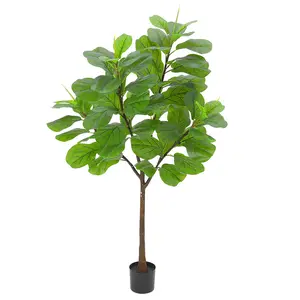 【GARVEE】5.8ft Tall Artificial Fiddle Leaf Fig Tree with 65 Decorative Leaves, Silk Tree in Plastic Pot for Indoor Home, Office, Living Room, and Corner Decoration