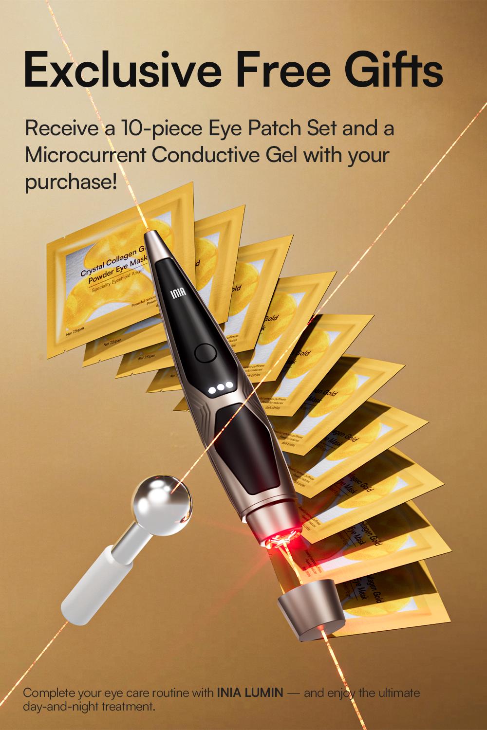 INIA LUMIN 4-in-1 Eye Skincare Wand – 3 Mins a Day for Fewer Lines in 14 Days & Less Puffiness in 21, FDA-Cleared, Spa-Level Results at a Fraction of the Price, Lift & Brighten Eyes in Just Weeks