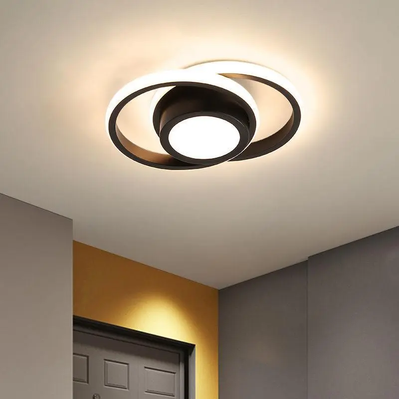LED ceiling light, 25cm - warm light - black/gold round ceiling light, modern ceiling light, minimalist design, suitable for living room, kitchen, bedroom, led indoor lights, indoor lighting ceiling lamp, Home ceiling lighting