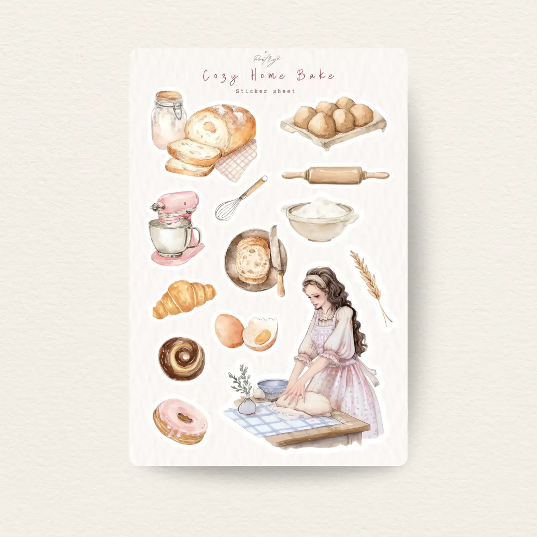 Cozy Home Bake Sticker Sheet Cozy Home Bake Sticker Sheet