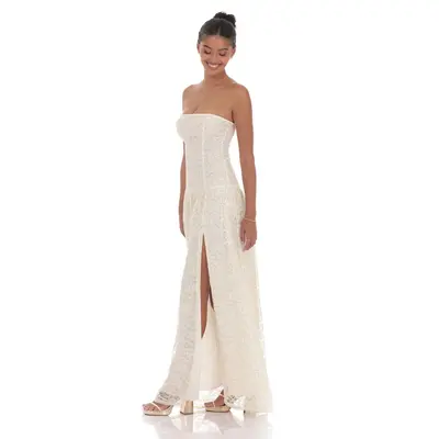 Odela Strapless Drop Waist Maxi Dress Chocolate - TikTok Shop