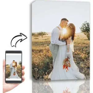 [Custom Gift] (Free Shipment)Personalized Friends Pets Wedding Anniversary Engagement Present ,Canvas Prints with Your Photos, Picture Image Prints Wall Hanging Decor