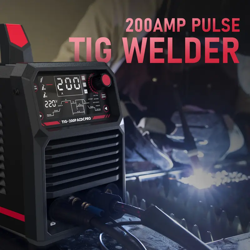YESWELDER TIG-200P-ACDC-PRO AC/DC Aluminum TIG Welder 200Amp | AC TIG/DC TIG/Spot TIG/Pulsed TIG/Stick | HF Start 110/220V Dual Volts Welding Machine with Pulse 3