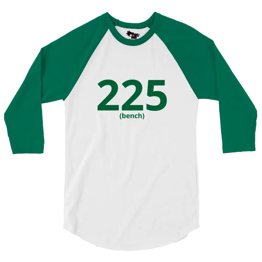 225 bench 3/4 sleeve raglan shirt