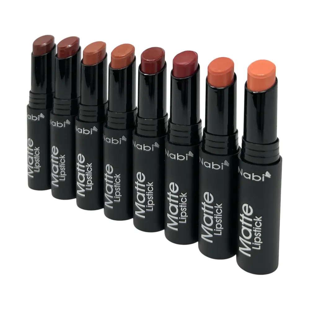 Nabi 8-Piece Assorted Brown Tone Matte Lipstick Multi-Pack, Cosmetic Lip Makeup for All Skin Types, Long-Lasting, High-Pigmented, Versatile for Various Styles & Occasions