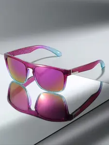 Unisex Square Fashion Lightweight Durable High Quality Sun Protective Sunglasses, Classic Casual Alloy Frame, Uv400 Protection, Trendy Colorful Design, Daily Wear Accessories