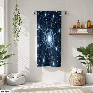 1Pc Sci Fi Image with Star like Objects and Lines Bathroom Hand Towel Bath Towel, Multiple Size Microfiber Towel, Ultra-Soft Quick Dry and Absorbent Polyester Large Bath Towel, Unique Home Decorative Kitchen Towels