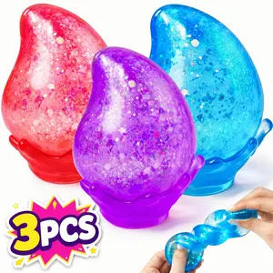 3pcs- soft gel stress relief toy, peach-shaped squeeze soft toy for adults and children, used to relieve anxiety and stress, with ice-feeling soft stress block melting malt balls, sensory toy for children with autism, classroom prize