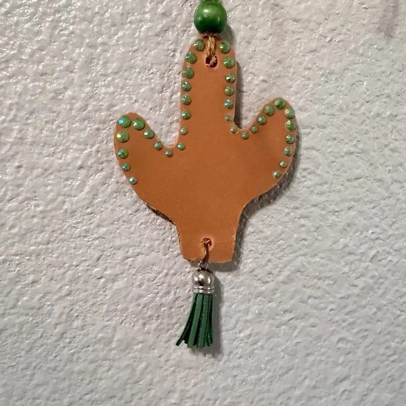 Handmade Cactus Leather Freshie | Long-Lasting Car Air Freshener