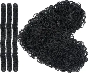 Zybda Rubber Bands mini 2000pcs Black 0.5inch Small Soft Elastic Bands for Braids 13mm Diameter Office Supplies School Durable Flexible