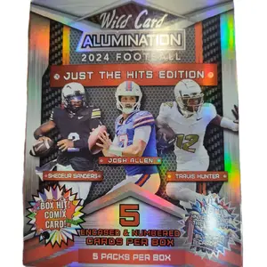 Wild Card Alumination 2024 Football Edition - Just the Hits Edition, Box Hit Card, Engaged & Numbered Cards per Box, 5 Packs per Box
