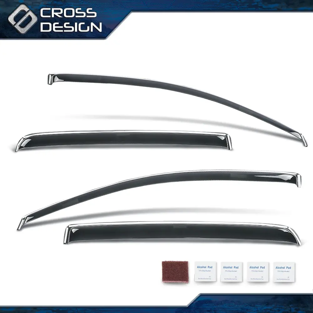 CROSSDESIGN 4-Piece Vehicle-Specific Car Side Window Deflectors & Visors Set, 4 x Window Visors with Scratch-Free Finish, Multi-Function Sun Protection Vent Rain Guards for 15-22 COLORADO CANYON CREW CAB