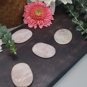 Rose Quartz Palm Stone - Natural Stone for Healing and Meditation
