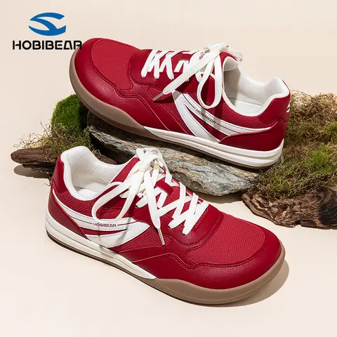 HOBIBEAR Women's Plus-Size Casual Rubber Walking Shoes - Low-Top, Ankle Lace-Up, Closed Round Wide-Toe, Breathable Retro Color-Block Synthetic Fabric, Bunion-Friendly Barefoot Feel Flat Trainer for Spring/Autumn (Shoes for Women)