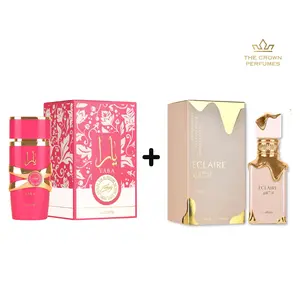 Lattafa Perfumes | Yara Candy + Eclaire Eau de Parfum Bundle – 3.4 oz (100ml) | Sweet & Gourmand Fragrance Set