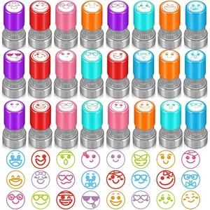 24 Pcs Teacher Stamps for Classroom Self Inking Classroom Stamps Bulk for Teachers Elementary Colorful Motivational Encouraging Gifts(Expression)