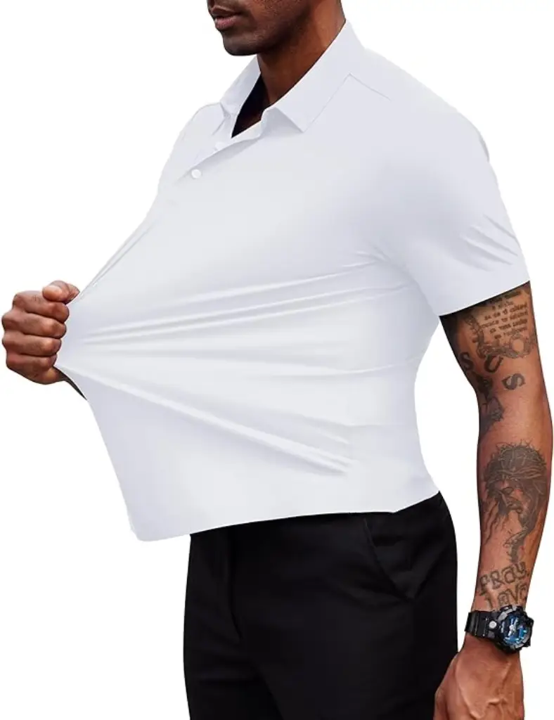 ELENCOCO Stretch Golf Polo Shirts Menswear Top Underwear Beige Tropical Biker Shortsleeve Dalmatian Plain Men's Half rafe cameron Springtok Outdoorfu