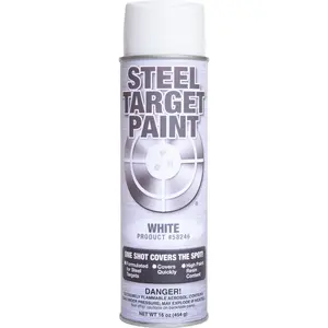 Steel Target Paint- 16 oz (White, 6 Pack) Aerosol Paint in a Can for Shooting Ranges, Shooting Clubs, Parks and Private Ranges and for Match Competition